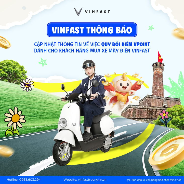THÔNG BÁO CHƯƠNG TRÌNH TÍCH ĐIỂM VPOINT DÀNH CHO KHÁCH HÀNG MUA XE MÁY ĐIỆN VINFAST TRƯỜNG TÍN GIAI ĐOẠN 01/01/2025 - 21/05/2025